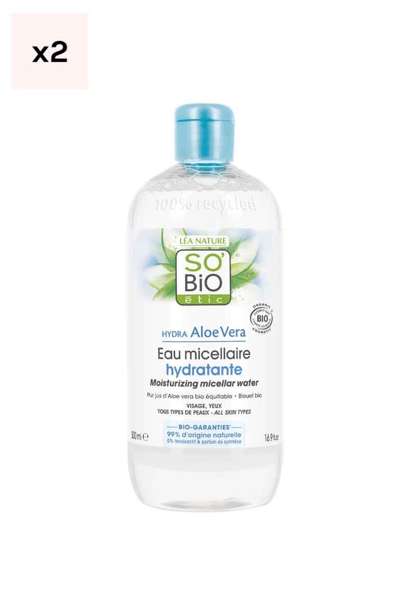 Eaux micellaires hydratantes bio - Aloe vera - Visage - 2 x 500 ml