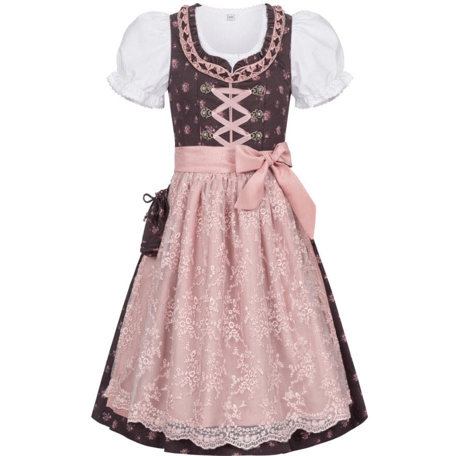 Nübler Kinderdirndl 3-teilig Rosalie Bordeaux