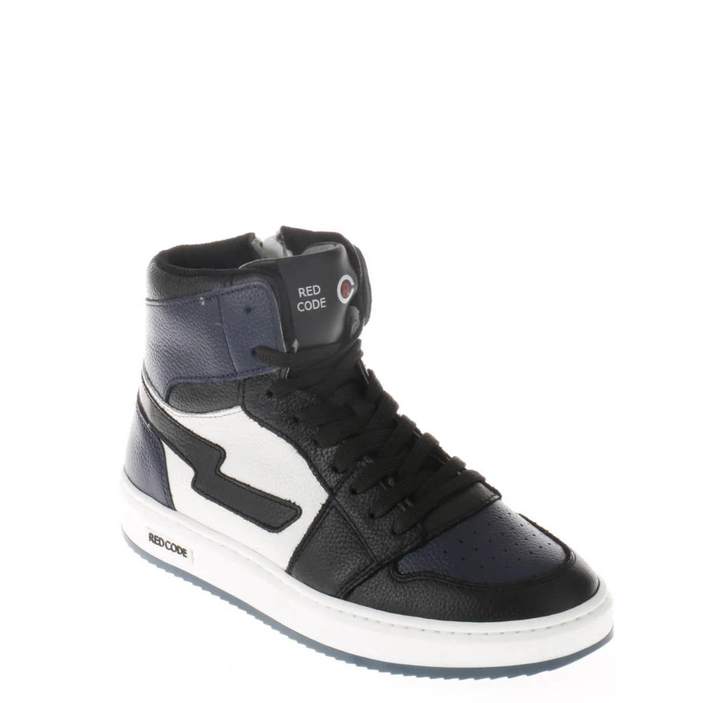 Red Code leren sneakers donkerblauw