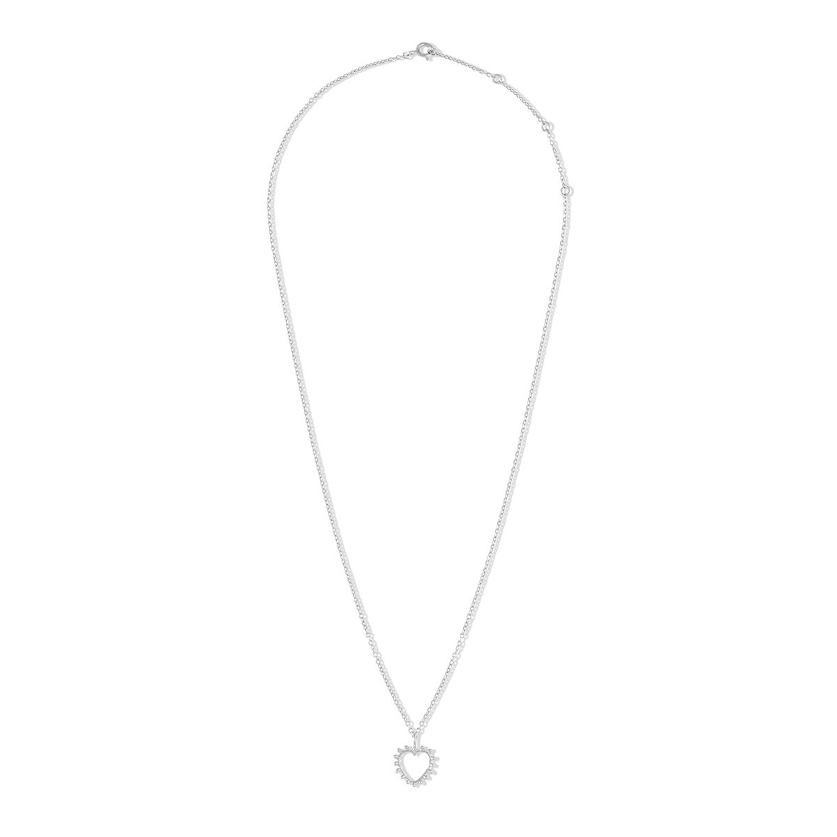 Collier Coeur perlé en Argent, Aura