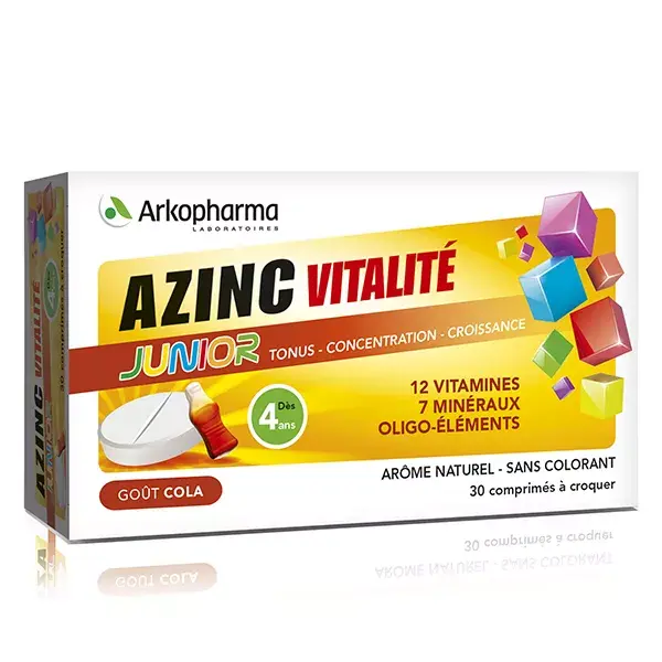 Arkopharma Azinc Vitality Junior Sabor Cola 30 comprimidos