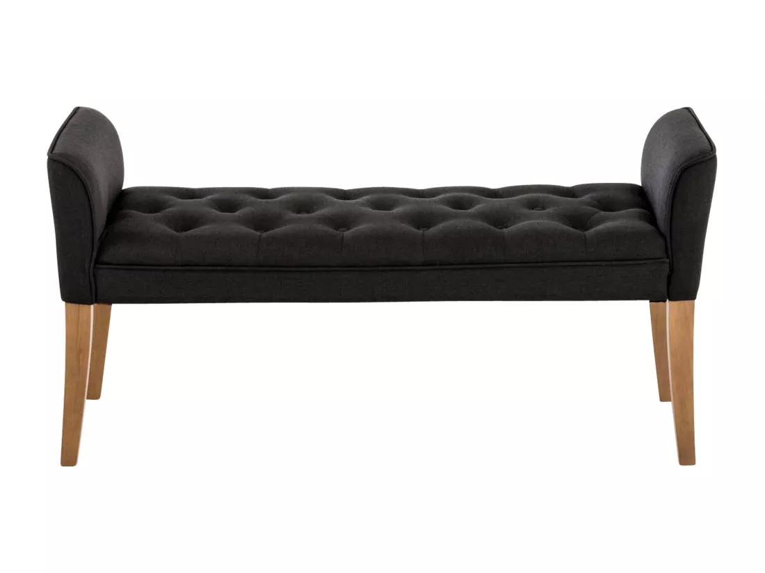 Banquette - Similicuir & Bois - Gris foncé - Cleopatra