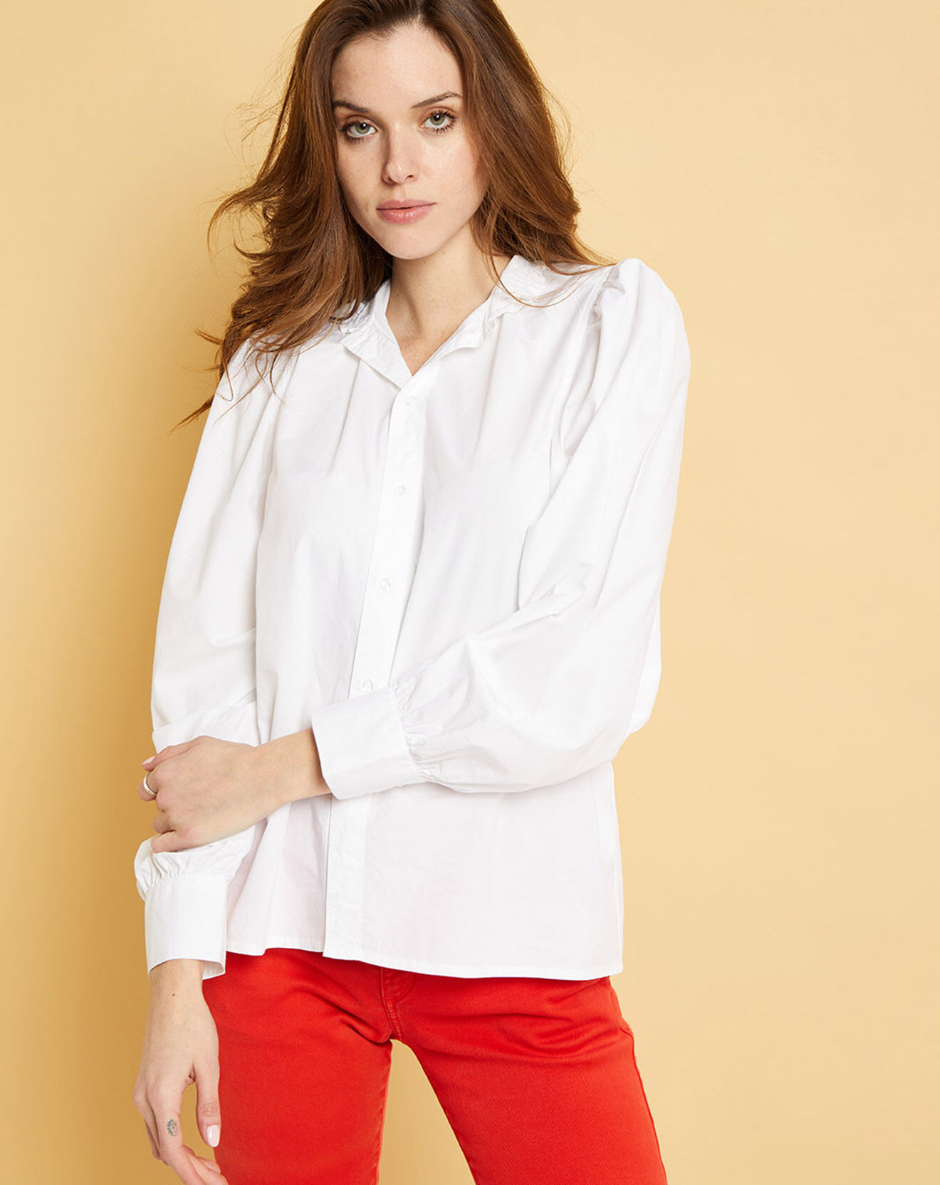 Acquaverde Chemise en Popeline japonaise Arielle blanche