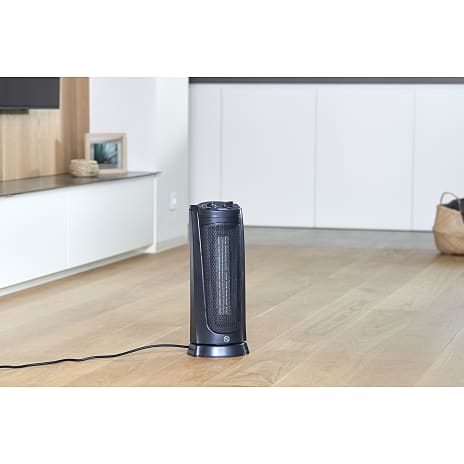 Black+Decker keramisk varmeblæser tårn 2000 W - sort