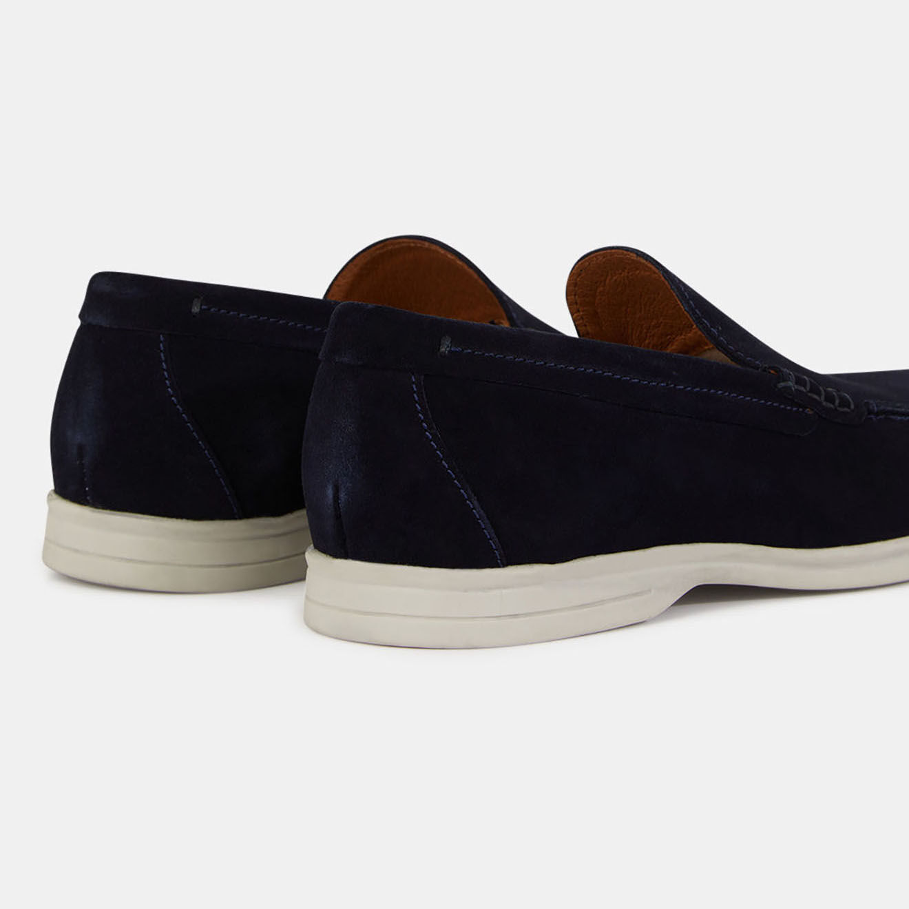 Comptoir GL Mocassins en Velours de Cuir bleu marine