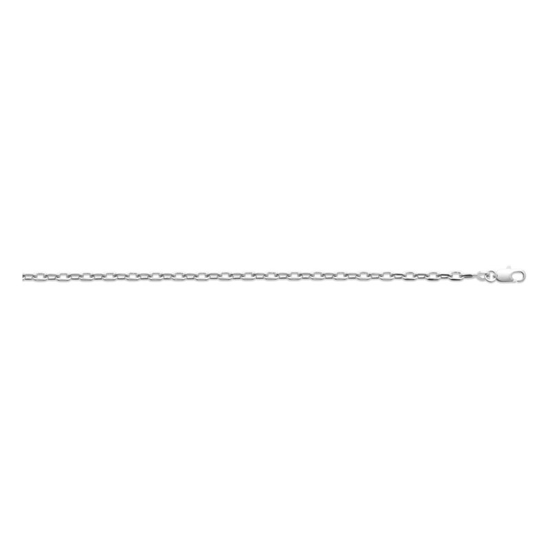 Chaine Mixte - Argent 925 - Chaîne forçat diamantée - Largeur : 3,2 mm - Longueur : 60 cm