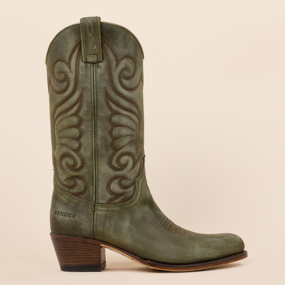 Sendra Flota Militar Lavado 11627 westernlaarzen groen
