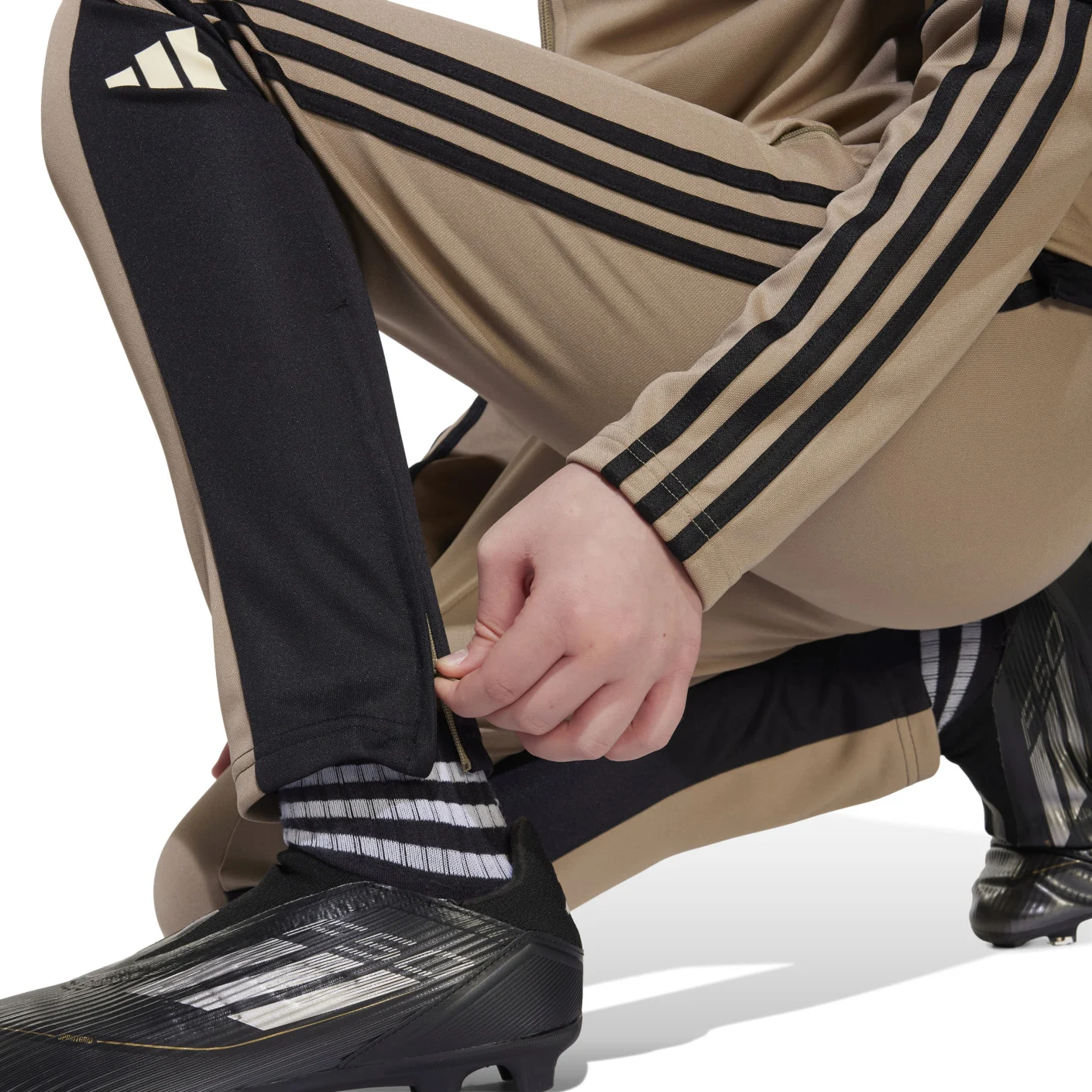 adidas Squadra 25 Trainingspak Full-Zip Kids Beige Zwart