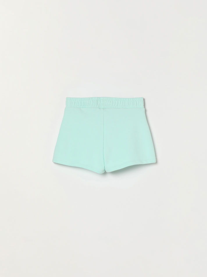 Conjunto de 4 peças composto por moletom, camiseta, shorts e leggings - Verde Pastel