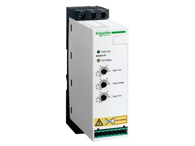 SCHNEIDER ELECTRIC Softstarter 22A, 3 faset regulering380-415V, 11kWMed indbygget bypass Type: ATS01N222QN