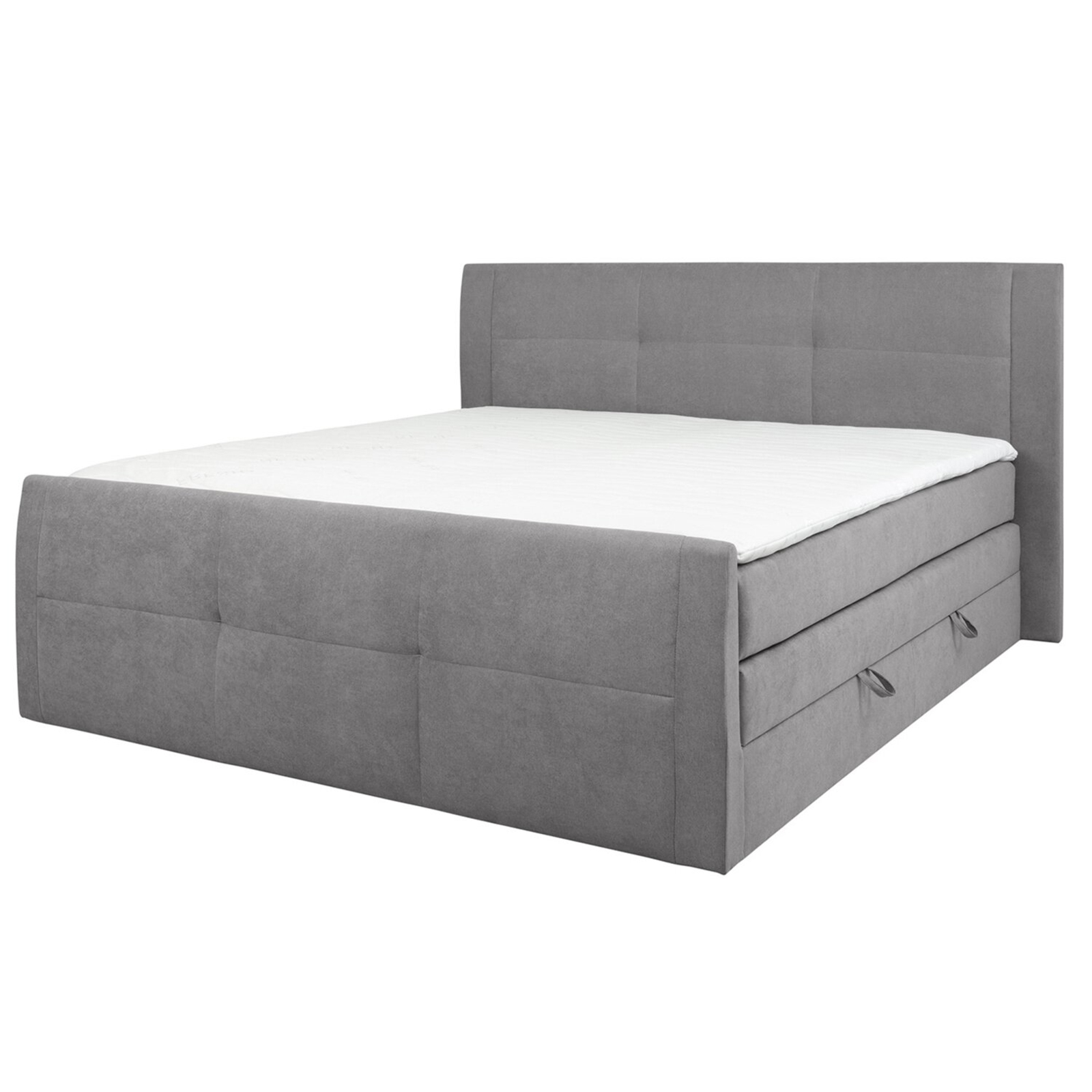Boxspringbett - grau - H3 - mit Bettkasten - 180x200 cm
