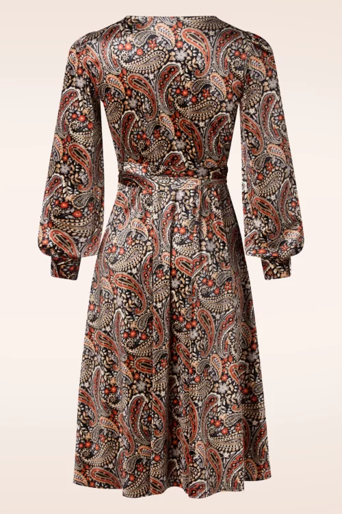 Very Cherry Dalida fluwelen paisley wikkeljurk in multi