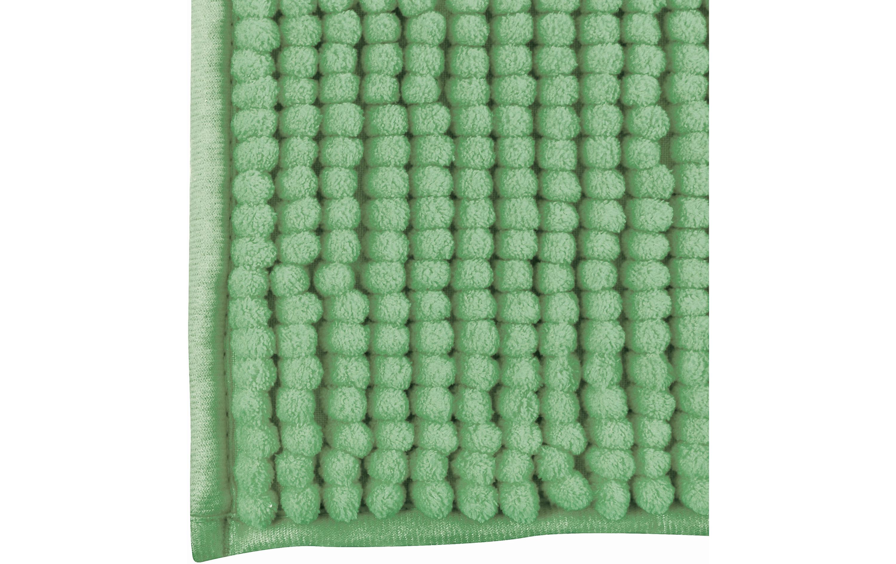 Badteppich Chenille 60 x 90 cm, HellgrünBadematte mit rutschfester Unterseite
