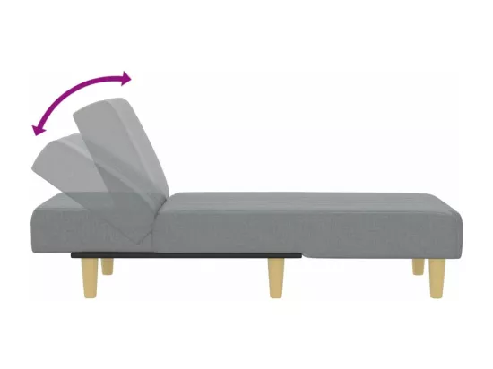 Prolenta Premium - Chaise longue gris clair tissu