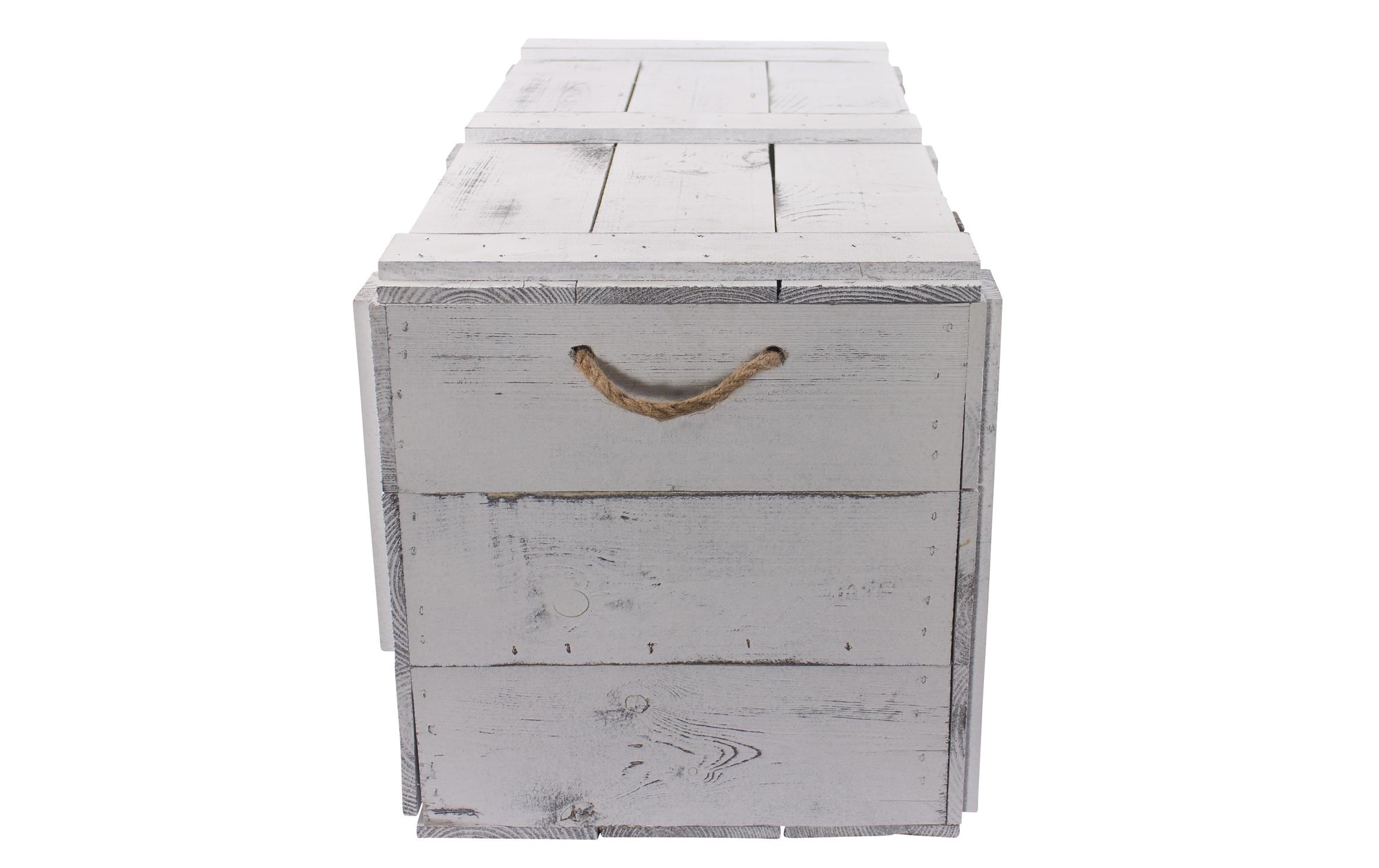Holz Zollhaus Holzkiste »Vintage Shabby Weiss, 85 x 40 cm« Herkunftsland Ukraine, Holzart Kiefer