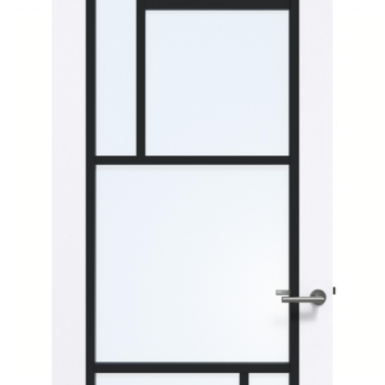 Arne & Bodil binnendeur ABD509 blank glas - extra wit afgelakt - glaslat diep zwart