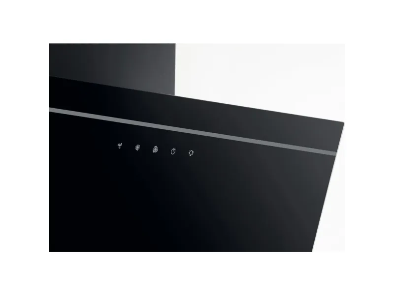 Whirlpool AKR 62F LT K - Hætte - skorsten vinklet - bredde: 59.8 cm - dybde: 32.6 cm - udtrækning og recirkulation (-) - sort