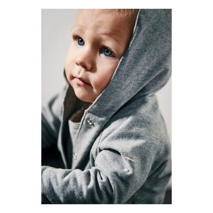 Gray Label Cardigan Capuche Coton Bio | Gris