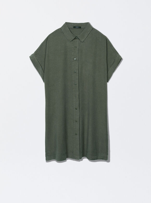 Vestido camisa 100% Lyocell - Cáqui