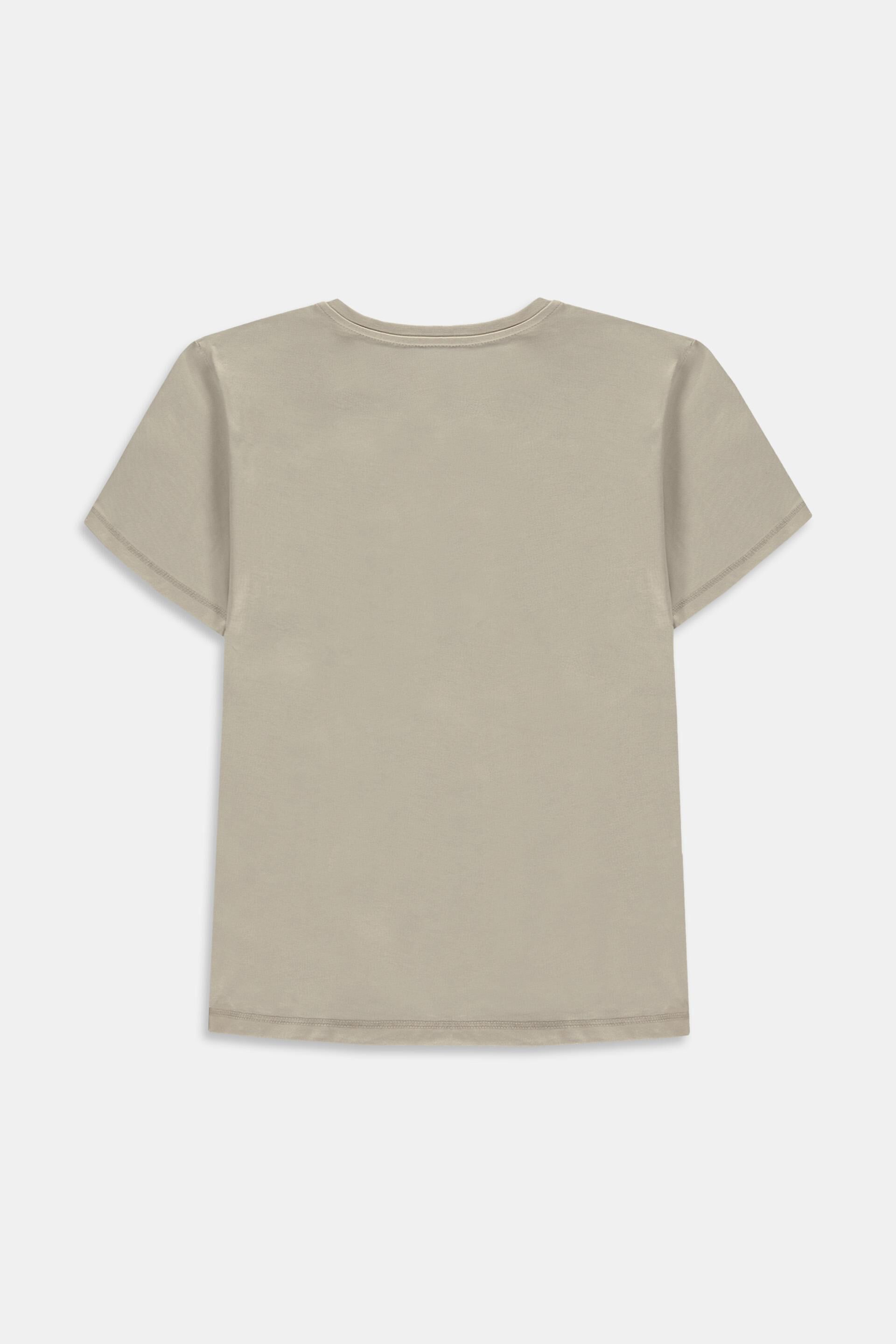 T-shirt en coton à imprimé sur la poitrine