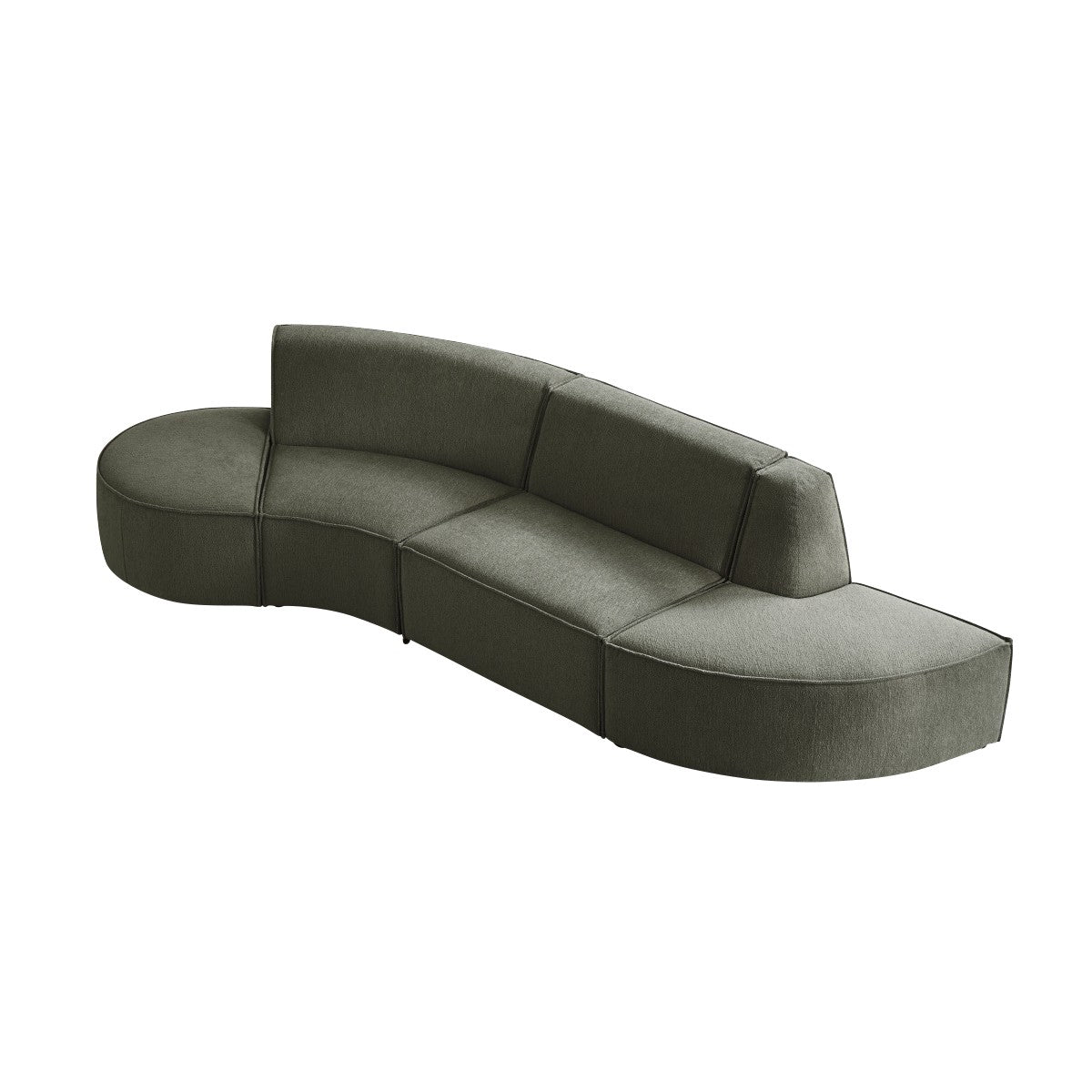 Tikamoon - Dario modulaire 4-zitsbank van groene stof