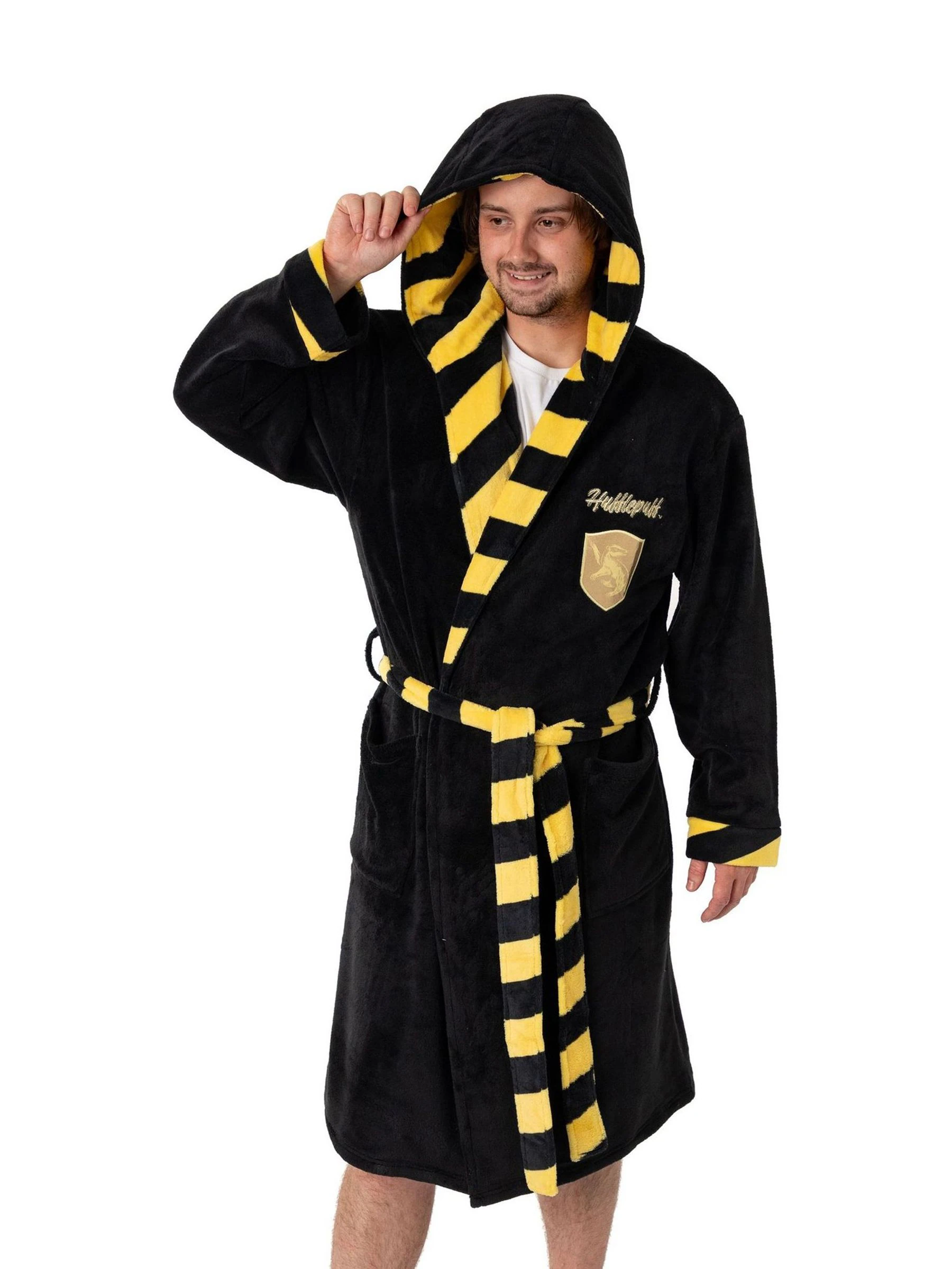 Zwart/geel Huffelpuf - Vanilla Underground Harry Potter Hooded Bathrobe Dressing Gown