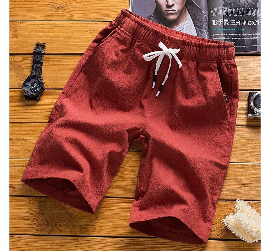 YIKES - Mid Rise Plain Drawstring Shorts