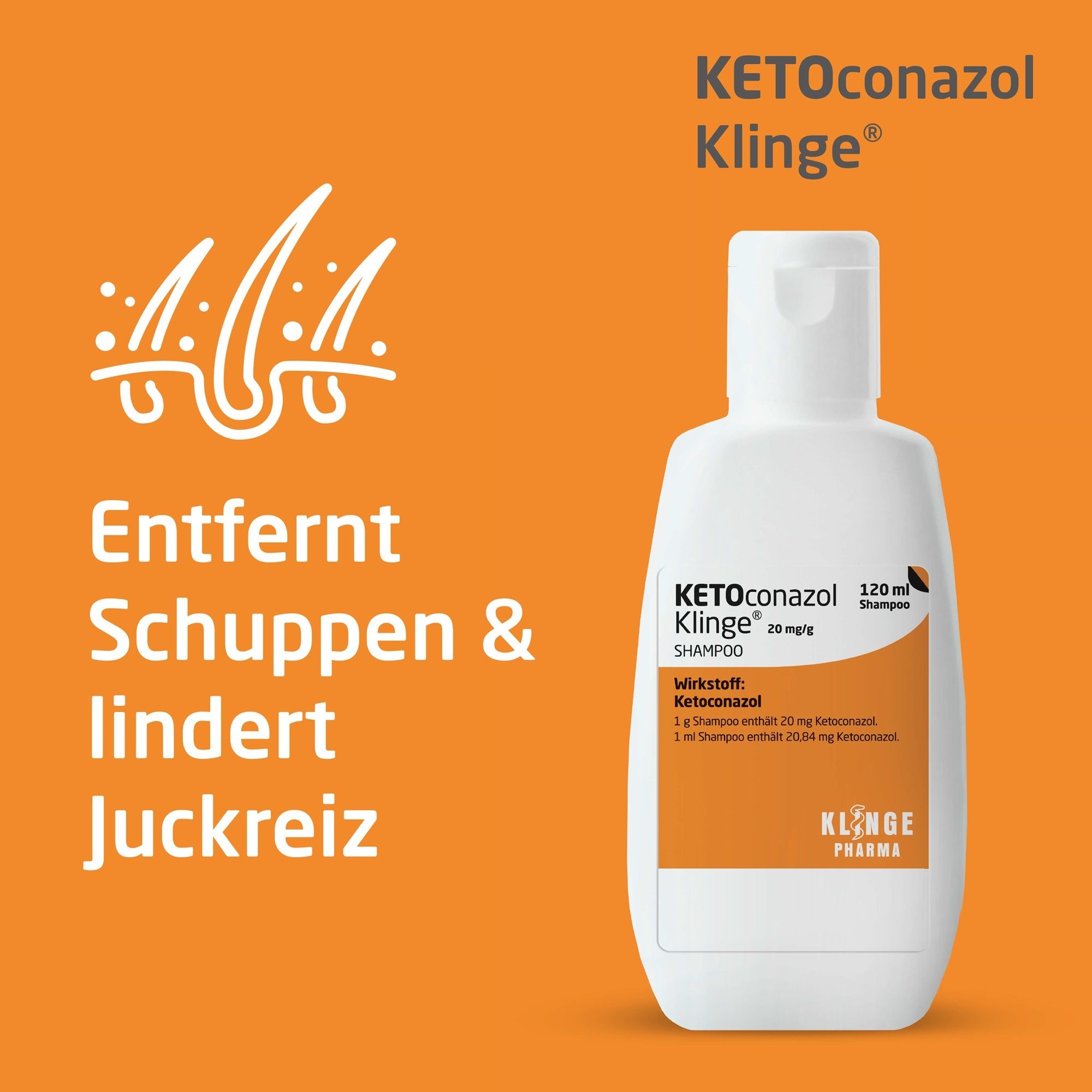 Ketoconazol Klinge 20 mg/g Shampoo bei Schuppen und Juckreiz