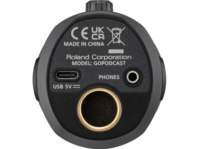Roland Kondensatormikrofon GO:PODCAST Integrierte mobile Livestreaming-Lösung mit einer intuitiven Video-App und USB-Mikrofon