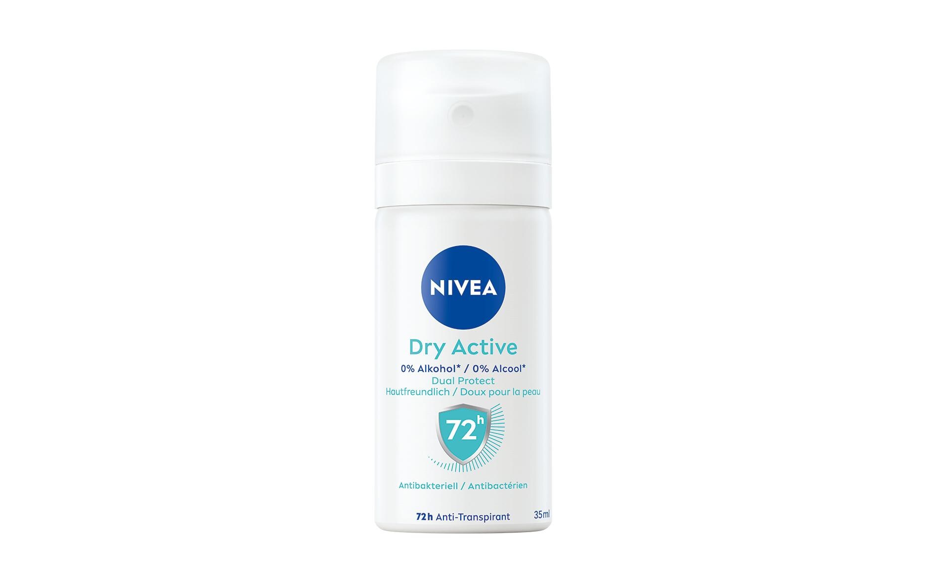 Deo Spray Dry Active Mini 35 mlDry Active Spray für 48 Stunden lang zuverlässigen Anti-Transpirant-Schutz