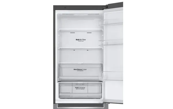 LG Refrigerator GBB71PZDMN A  , Free standing, Combi, Height 186 cm, No Frost system, Fridge net capacity 234 L, Freezer net capacity 107 L, Display, 36 dB, Silver