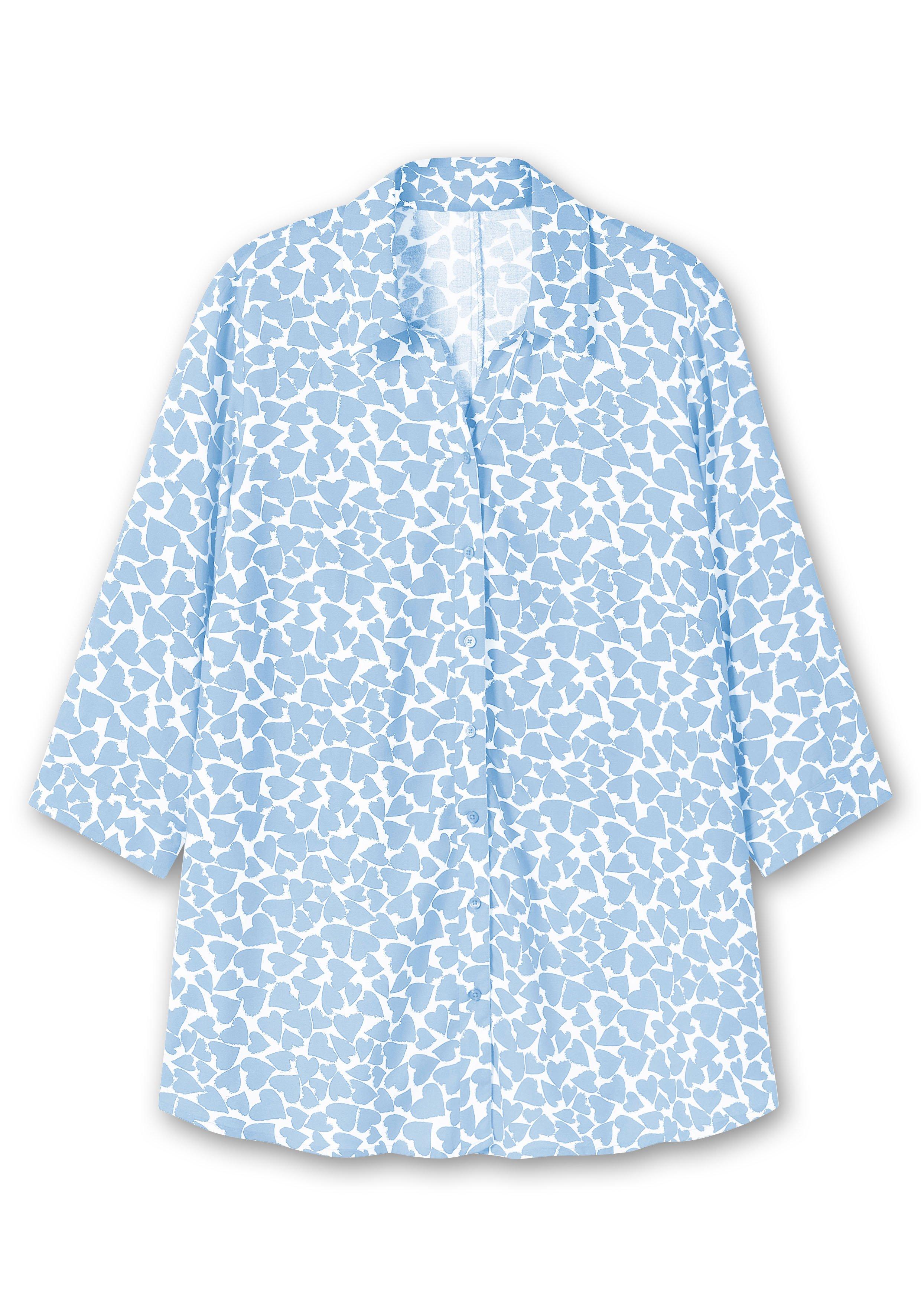 Bluse mit Herz-Alloverprint und 3/4-Ärmeln