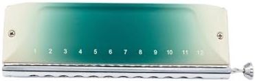 12 Gaats Chromatische Mondharmonica Professioneel Blaasinstrument beginners Mondharmonica Professioneel Instrument(Green)