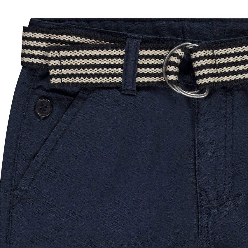 Pantalon chino avec ceinture tissée pour garçon - Bleu marine