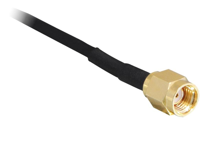 Delock WLAN-Antenne RP-SMA, 30cm RP-SMA 6.5 dBi Rundstrahl Delock 2.4Ghz WLAN Antenne mit RP-SMA Anschluss, 6.5 dBi omnidirektional Gelenk mit magnetischem Standfuss
