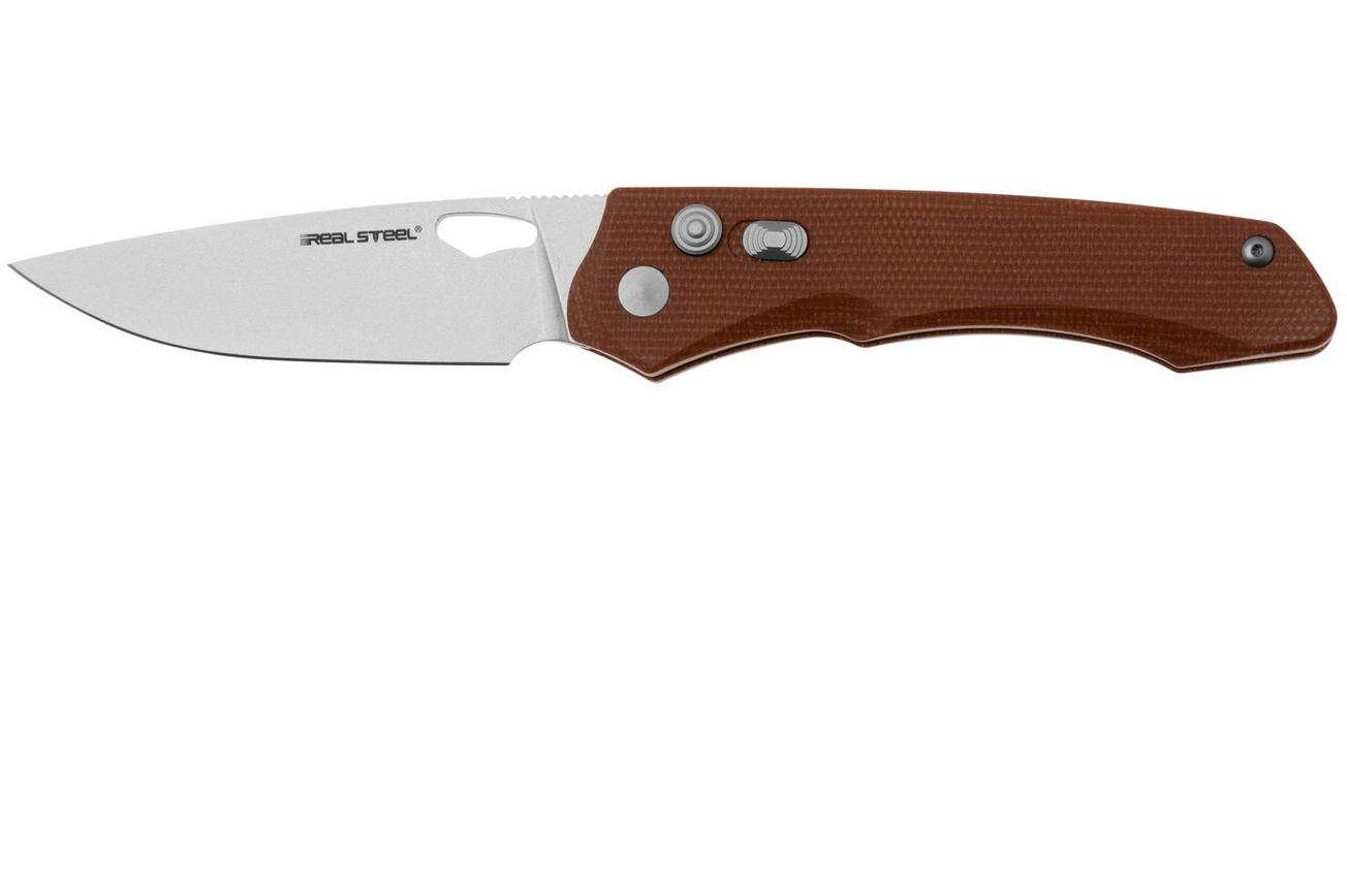 Real Steel Griffin Pro 7131NM 14C28N, Natural Micarta, zakmes, Carson Huang design