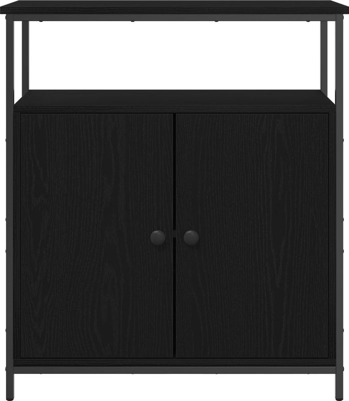 vidaXL - Dressoir - Zwart - Bewerkt Hout