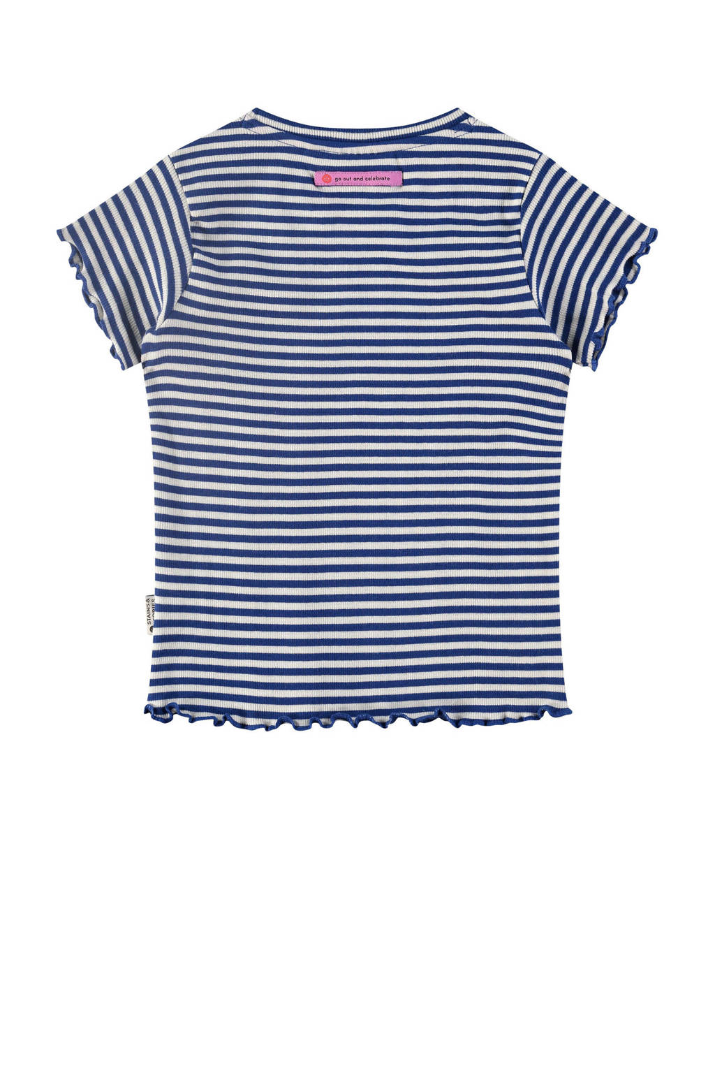 Stains&Stories gestreept T-shirt donkerblauw/wit