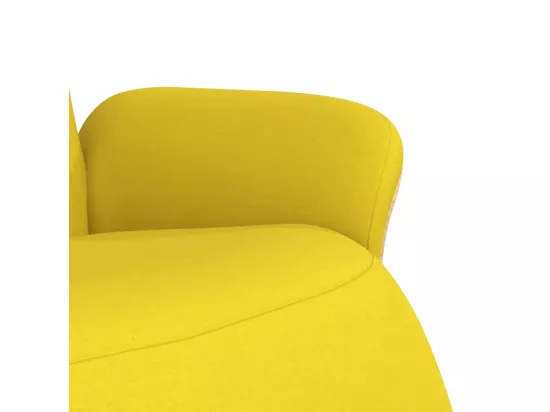Fauteuil inclinable avec repose-pieds jaune clair tissu