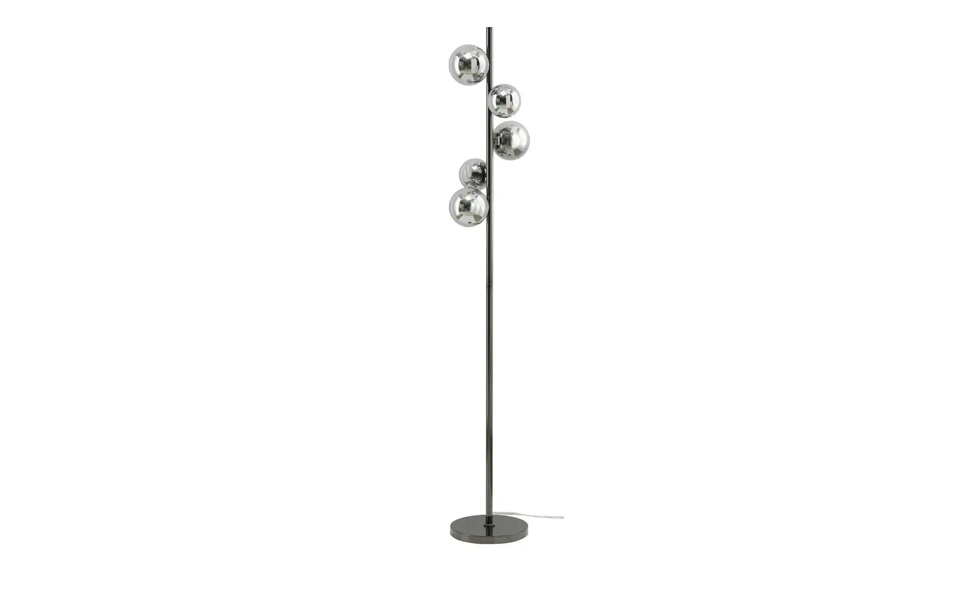 Meisterleuchten Stehleuchte, 5-flammig, schwarzchrom,Rauchglas