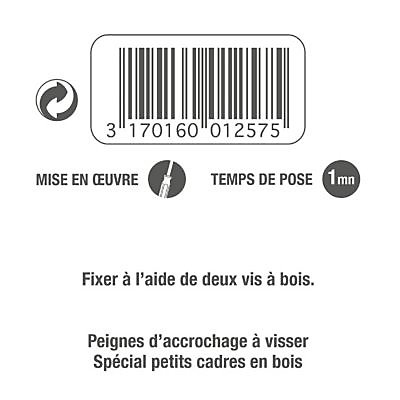 4 peignes d'accrochage à visser Le crochet Français avec vis à bois