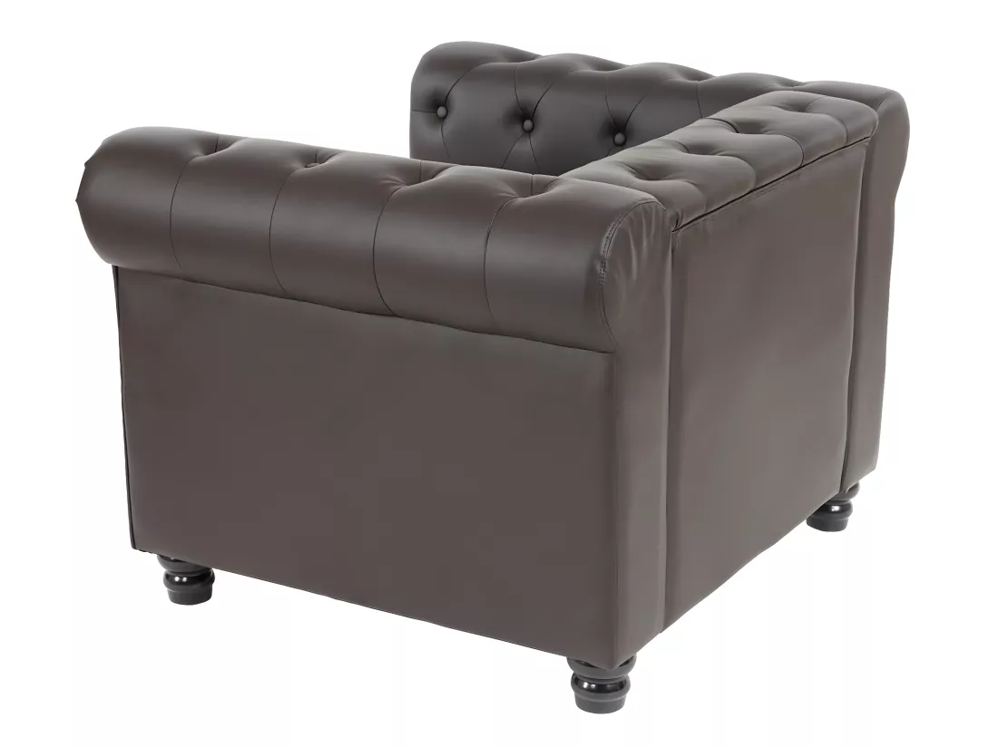Fauteuil relax Edinburgh Pieds ronds, pieds ronds, brun antique