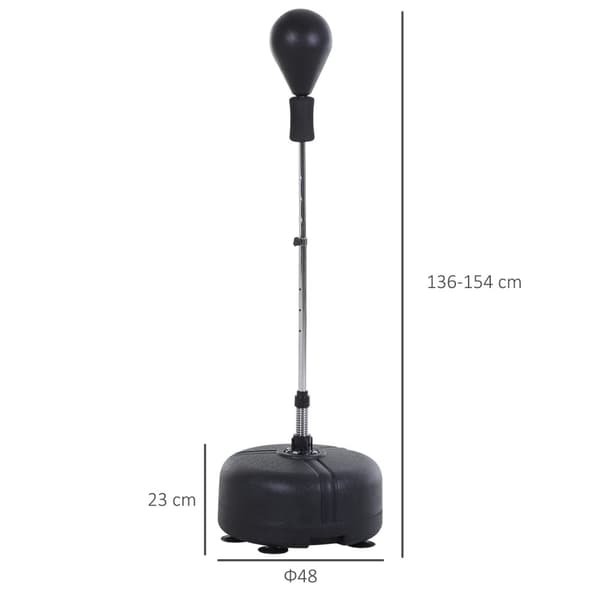 Punching Ball Set Stand Box Treningssett 136-154 Cm Høydejusterbar Med 1 Par Hansker Passer For Profesjonelle Og Nybegynnere Svart