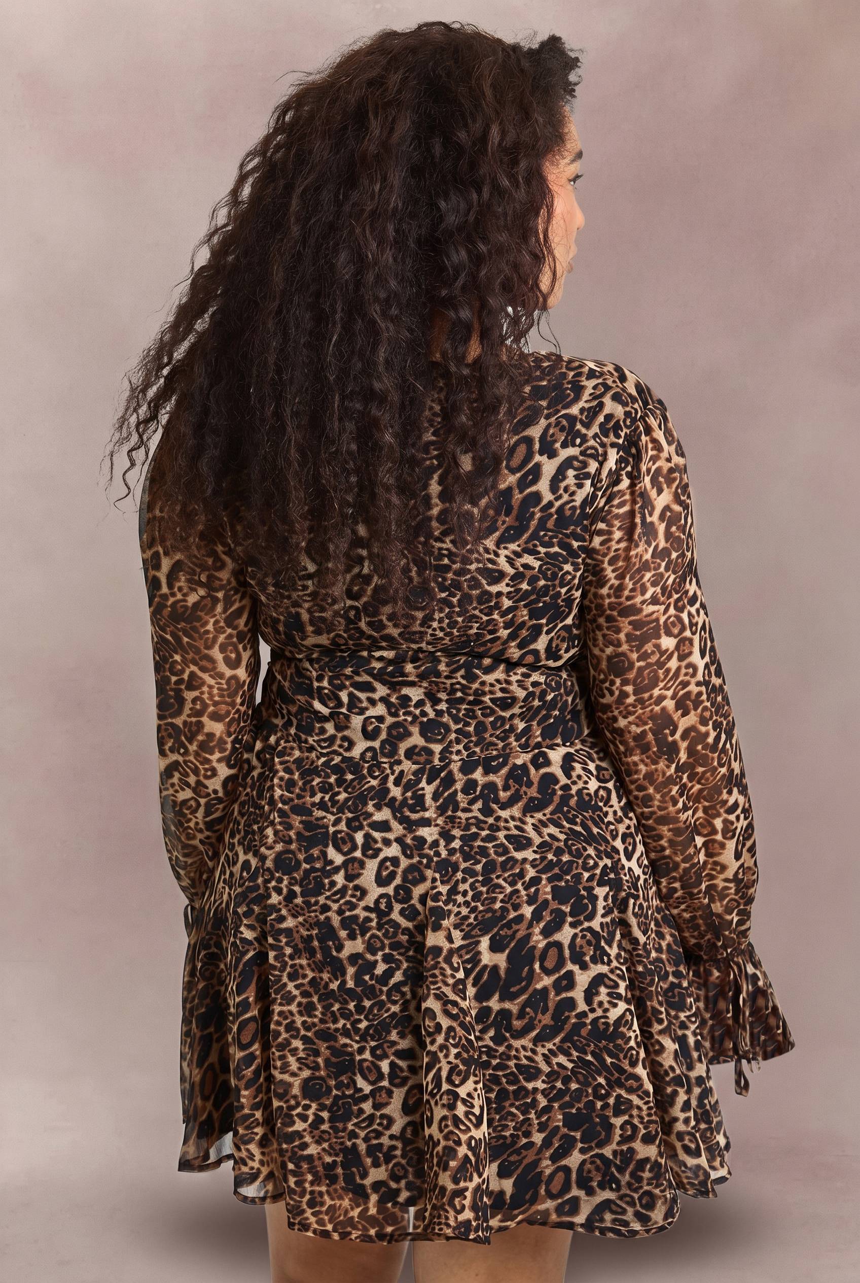 boohoo Robe Patineuse Cintrée Léopard Grande Taille