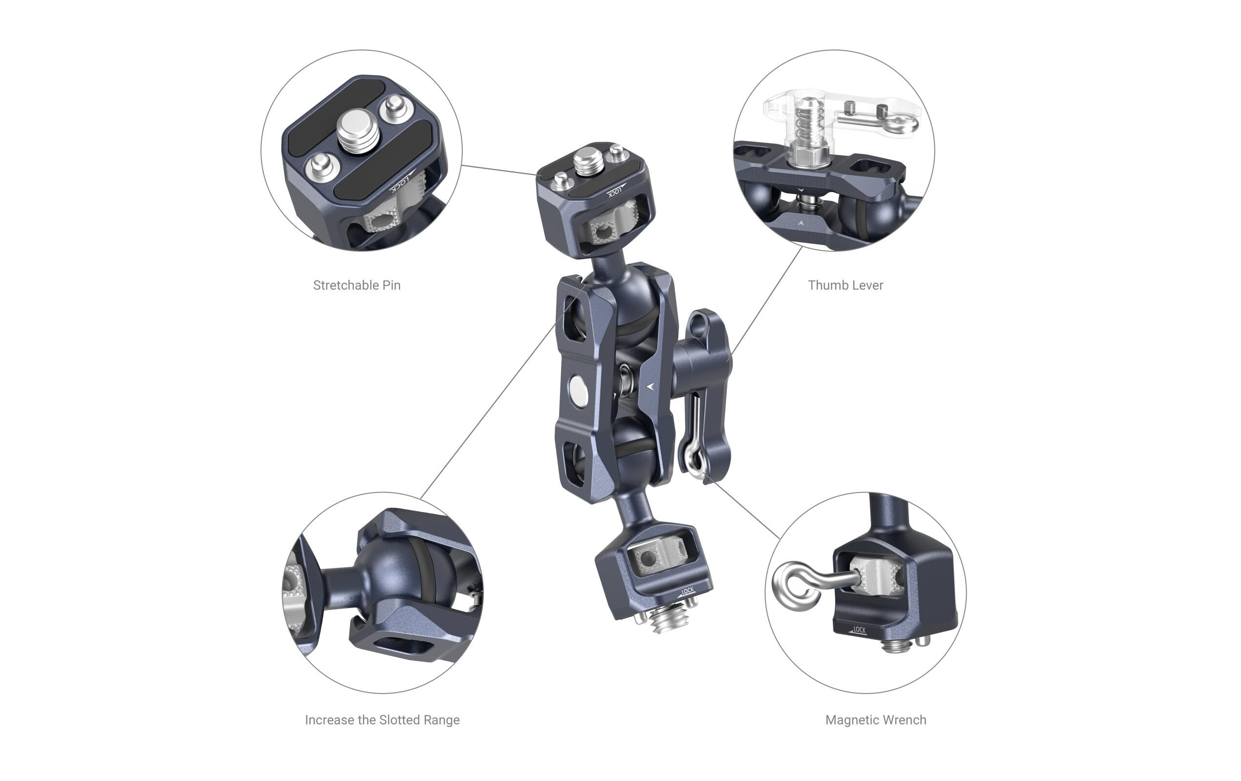 Magic Arm with Dual Ball Heads (1/4-20 + ARRI)Magic Arm mit zwei Kugelköpfen