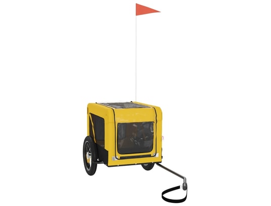 VIDAXL - Remorque de vélo pour chien jaune et noir tissu oxford et fe...