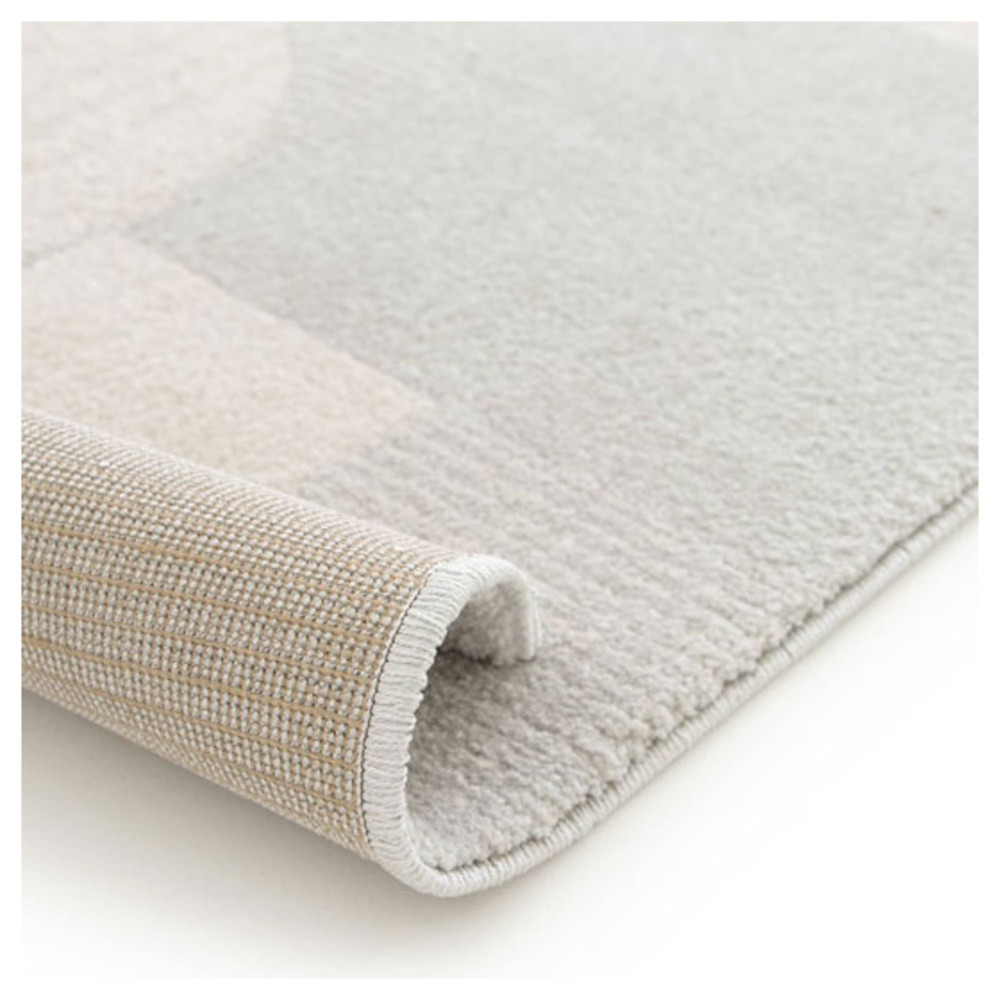 Tapis intérieur géométrique - bauhaus - gris et beige naturel - 160 x 230 cm