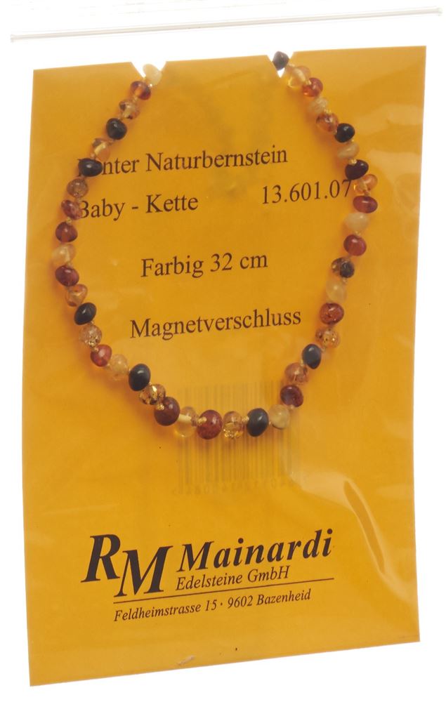 Mainardi Natur Bernstein 32cm farbig Magnetverschluss 1 Stk