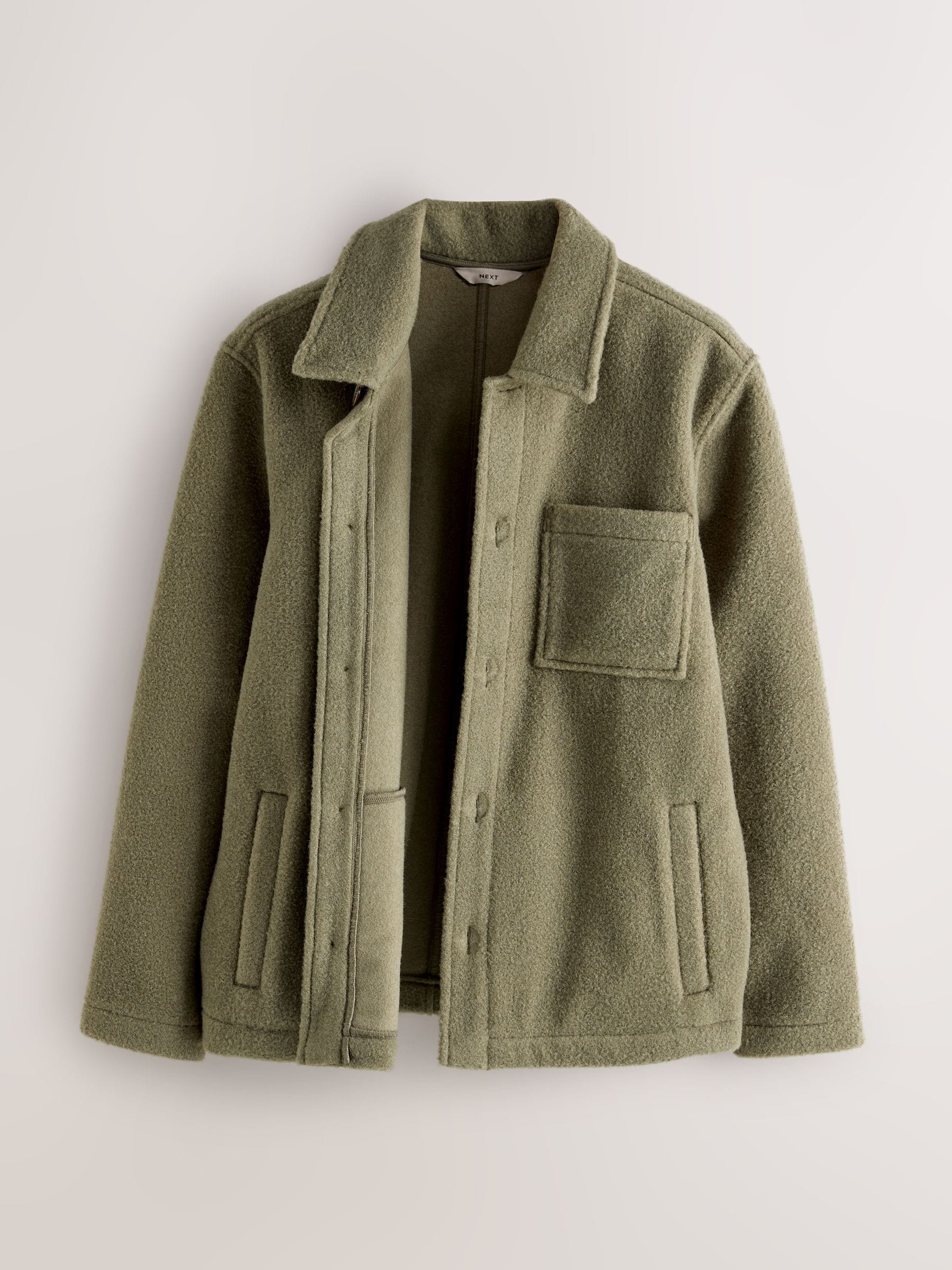 Kakigroen - Wol-look fleece overshirt