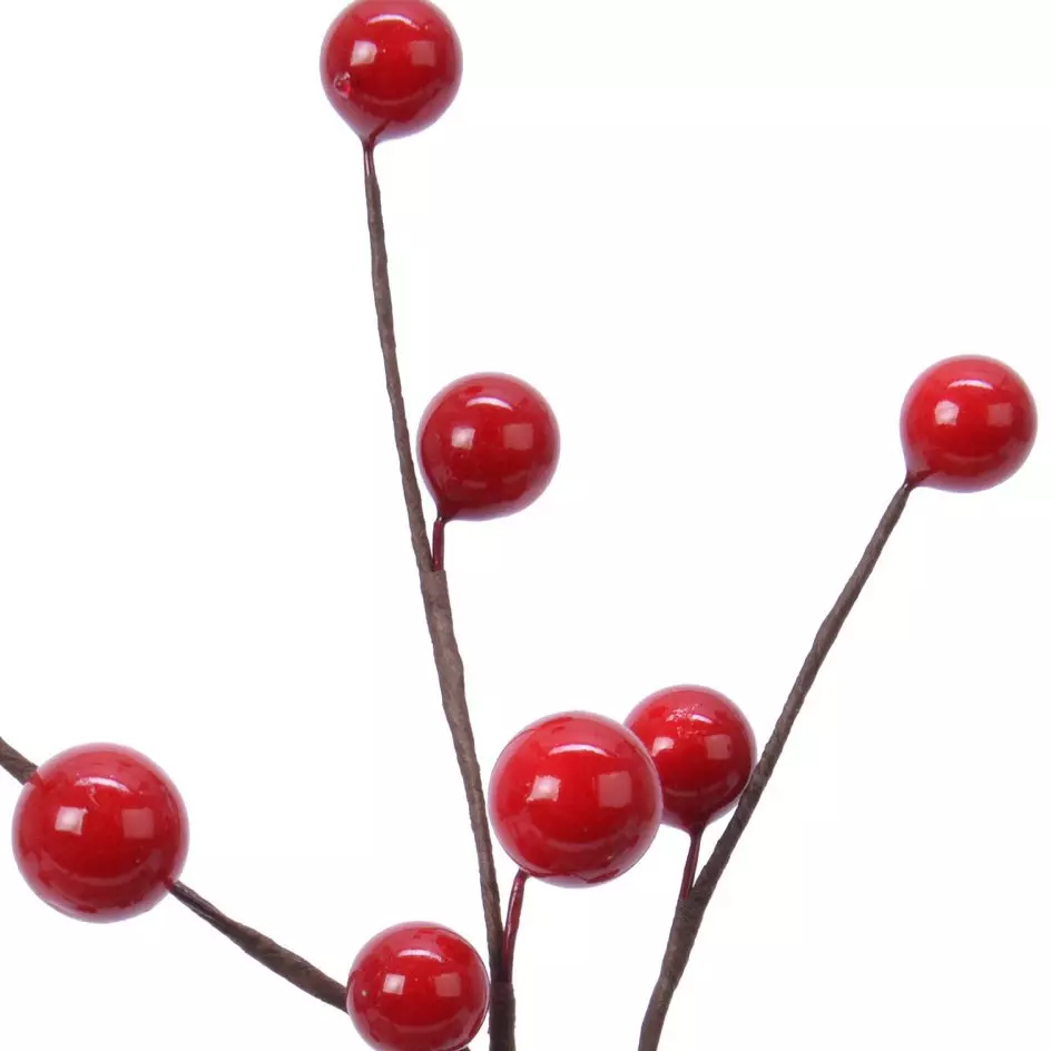 Branche décorative Baie (26 cm) Cantique Rouge